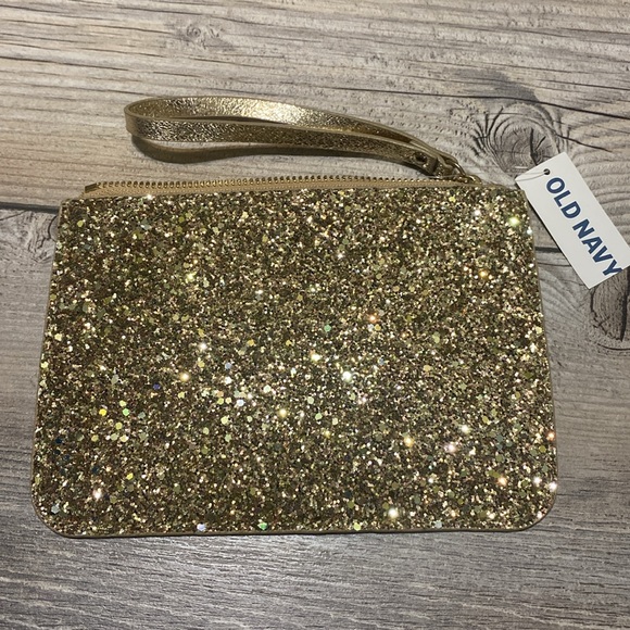 NWT Old Navy Gold Glitter Sparkle Wristlet - Picture 3 of 5